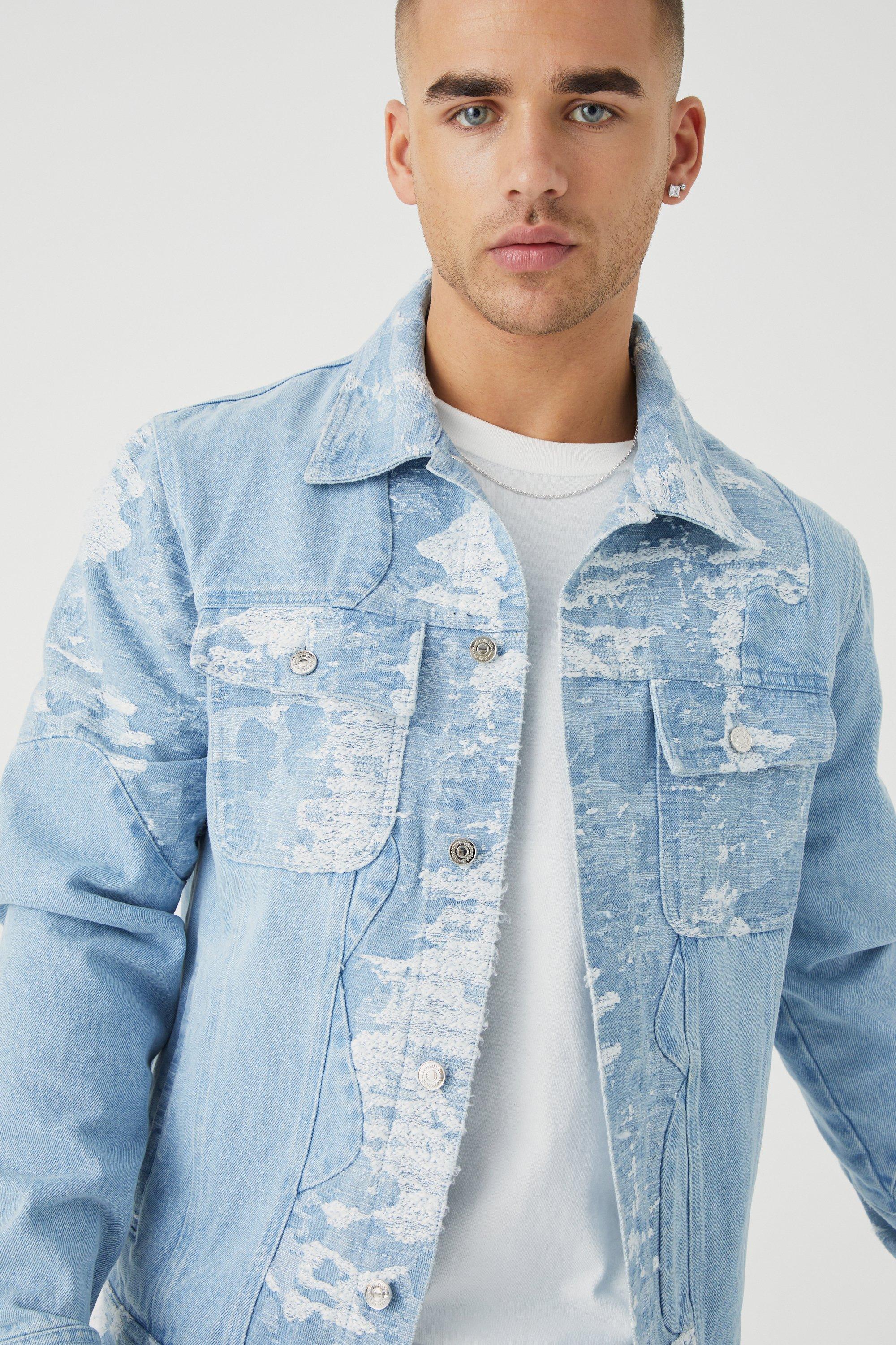 Light wash denim jacket deals mens